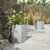 vidaXL Garden Planter Set of 2 Silver Galvanized steel Medium Durable