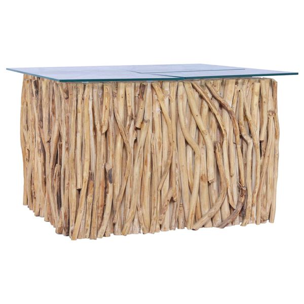 vidaXL Table Light brown Solid Teak Wood Medium Minimalistic