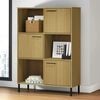 vidaXL Bookcase Brown Solid pine wood, Metal Medium Bookcase