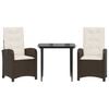 vidaXL Garden Dining Set Brown, Black, Cream white