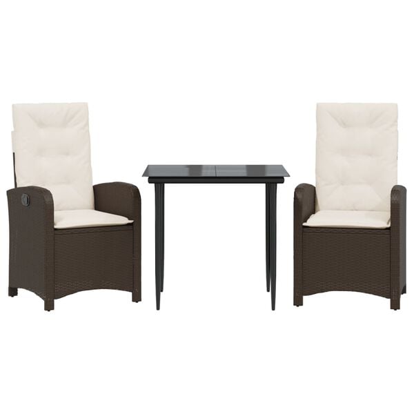 vidaXL Garden Dining Set Brown, Black, Cream white