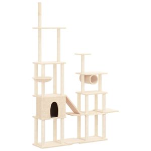 vidaXL Cat Tree Cream Engineered wood Large Durable Cat Tree Other