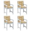 vidaXL Low Back Chair Cushion Set of 4 Melange Beige