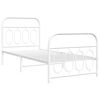 vidaXL Bed Frame White Steel Single Bed Modern Bed Frame Rectangular