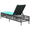 vidaXL Patio Sun Lounger Black PE rattan Standard Patio Sun Lounger