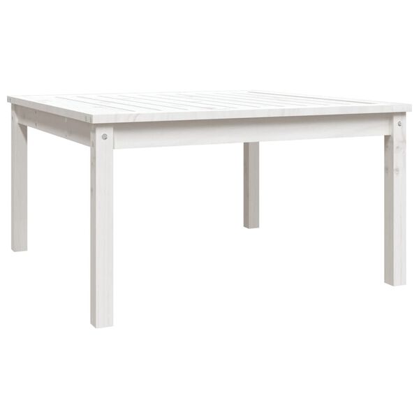 vidaXL Garden Table White Solid Pine Wood Medium Durable Garden Table