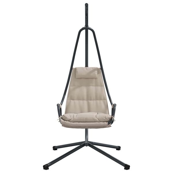 vidaXL Hanging Egg Chair Folding Taupe 37.01 x 42.13 x 77.36 in Steel