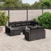 vidaXL Garden Sofa Set Black PE rattan Large Modular Garden Sofa Set