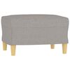 vidaXL Sofa Chair with Footstool Light Gray 23.6" Fabric