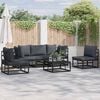 vidaXL Garden Sofa Set with Cushion 6 pcs Black Aluminium