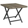vidaXL Folding Table Grey PE rattan, powder-coated steel Compact
