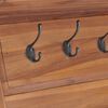 vidaXL Coat Rack Teak Brown Solid Teak Wood 31.5 x 6.5 x 13.8 in Hooks