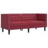 vidaXL 2 Piece Chesterfield Sofa Set Wine Red Faux Leather