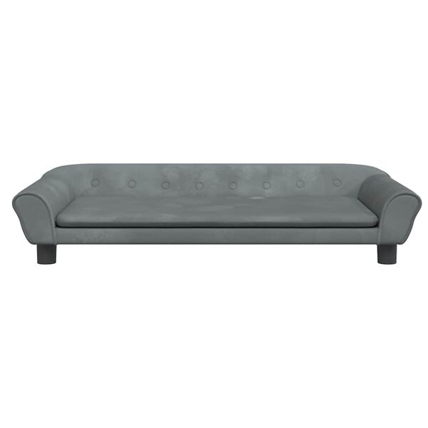 vidaXL Kids Sofa Dark grey Velvet (100% polyester), solid pine wood, foam
