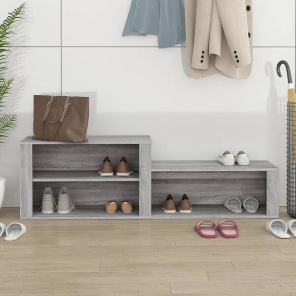 vidaXL Shoe Cabinet Grey Sonoma Engineered Wood Medium Shoe Cabinet