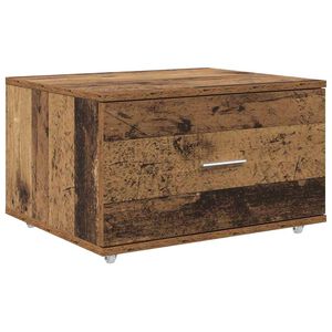 vidaXL Drawer Cabinet with Wheel Old Wood 55 x 45 x 31 cm