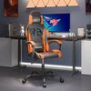 vidaXL Gaming Chair Black and Orange Faux Leather
