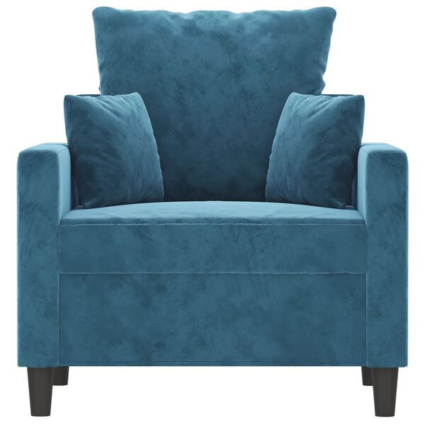 vidaXL Sofa Chair Blue Velvet, metal, foam Single Modern Sofa Chair