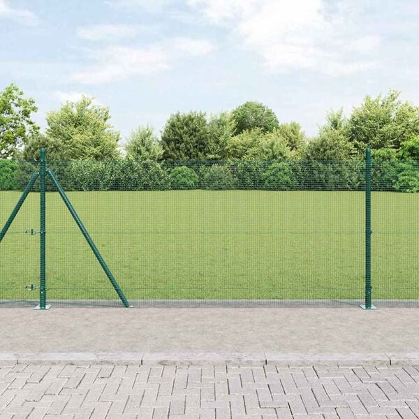 vidaXL Fence Post Green 32.81 x 3.28 ft (0.47 x 0.47 in mesh) Steel