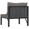 vidaXL Middle Sofa Anthracite Poly rattan, aluminum, fabric (100% polyester)