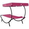 vidaXL Patio Lounge Bed with Canopy & Pillow Pink
