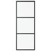 vidaXL Sliding Door with Hardware Set ESG Glass&Aluminium 29.9x80.7"(151008+145263)
