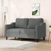vidaXL 2-seater Sofa Dark Grey 100% Polyester Fabric, Metal, Foam Medium