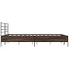vidaXL Bed Frame Brown Oak Engineered Wood, Metal, Plywood Small Full