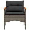 vidaXL 4 Piece Patio Sofa Set with Cushions Grey Poly Rattan