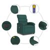 vidaXL Electric Massage Recliner Chair Dark Green Polyester Compact