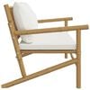 vidaXL Garden Bench Natural Bamboo, Cream White Bamboo