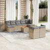 vidaXL Garden Sofa Set Beige, Light Gray, Brown