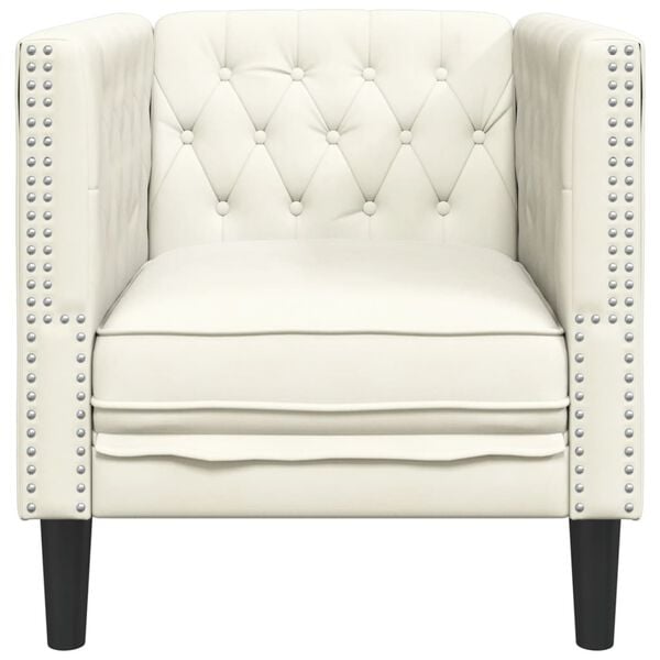 vidaXL Chesterfield Sofa Chair Cream
