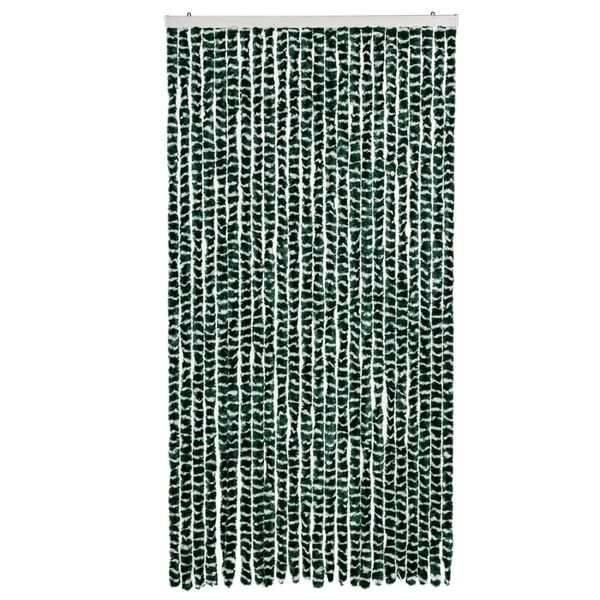 vidaXL Fly Curtain Green and White 39.4x90.6" Chenille