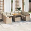 vidaXL Garden Sofa Set Beige Poly Rattan Large Modular Garden Sofa Set