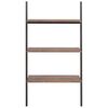 vidaXL Leaning Shelf Dark brown and black Engineered wood and steel