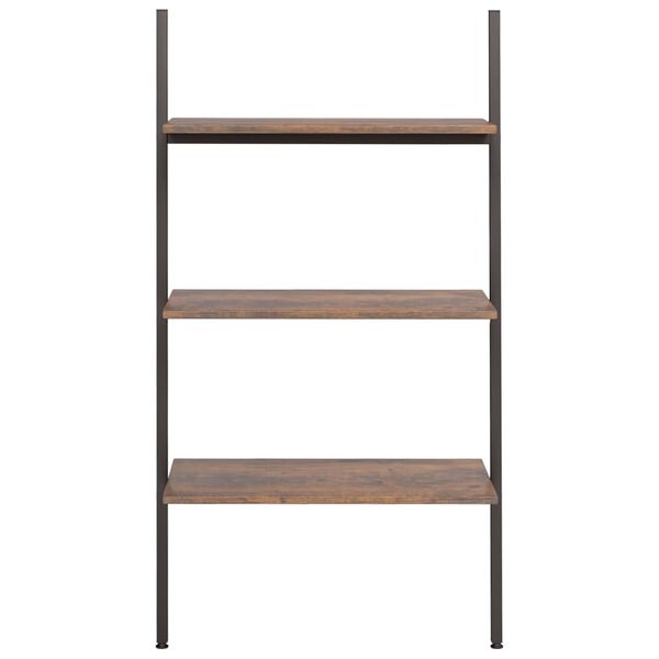 vidaXL Leaning Shelf Dark brown and black Engineered wood and steel