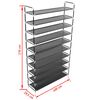 vidaXL Shoe Rack Black Metal and non-woven fabric Tall Lightweight