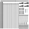 vidaXL Garden Fence 7 pcs Grey 39.04 x 1.97 ft Powder-coated Steel