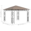vidaXL Gazebo with Mosquito Net 9.8'x9.8'x9' Taupe 0.6 oz/ft²