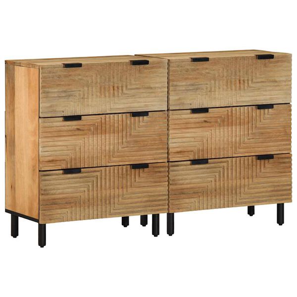vidaXL Sideboard Mango desert brown Solid mango wood, engineered wood, metal