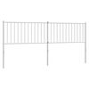 vidaXL Headboard White Powder-Coated Steel Double Bed
