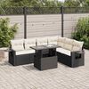 vidaXL Garden Sofa Set Black and Cream