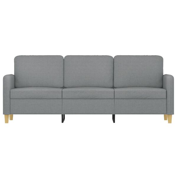vidaXL 3-seater Sofa Light Grey Polyester 3-seater Rectangular Modern