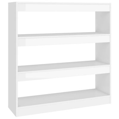 vidaXL Book Cabinet/Room Divider High Gloss White 39.4"x11.8"x40.6"
