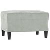 vidaXL Sofa Chair with Footstool Light Gray 23.6" Velvet