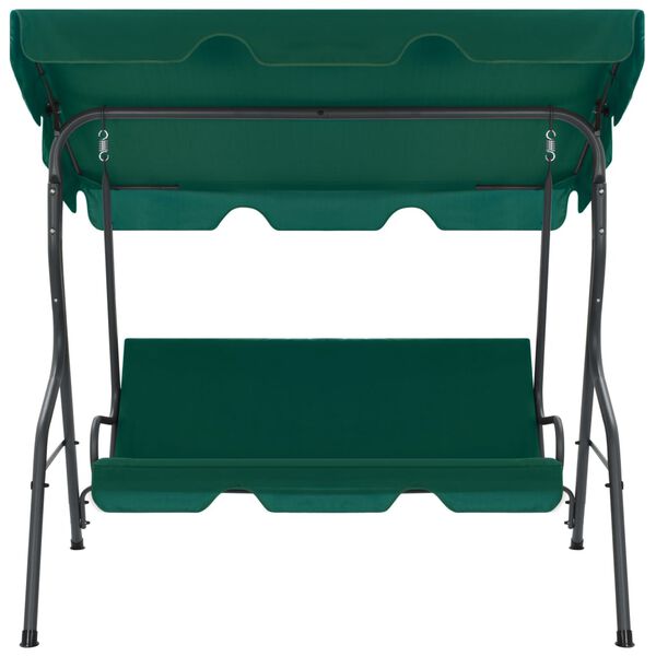 vidaXL Garden Swing Bench Green Polyester fabric and powder-coated steel