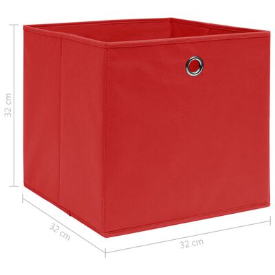 vidaXL Storage Boxes 4 pcs Red 12.6"x12.6"x12.6" Fabric