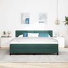 vidaXL Box Spring Bed with Headboard Dark green 70.9" x 78.7" Velvet