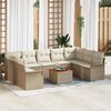 vidaXL Garden Sofa Set 10 pcs Beige Poly rattan